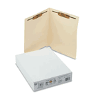 S J Paper Water/Paper Cut-Resistant Folder, Two Fasteners, End Tab, Letter, Manila, 50/Box SJPS13641
