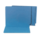 S J Paper Water/Paper Cut-Resistant Folders, Straight Tab, Letter, Blue, 100/Box SJPS13636