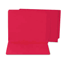 S J Paper Water/Paper Cut-Resistant Folders, Straight Tab, Letter, Red, 100/Box SJPS13633