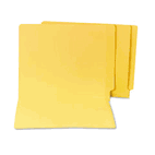 S J Paper Water/Paper Cut-Resistant Folders, Straight Tab, Letter, Yellow, 100/Box SJPS13632