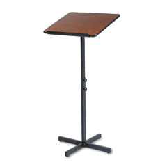Safco Adjustable Speaker Stand, 21w x 21d x 30h to 46h, Medium Oak/Black SAF8921MO