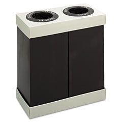 Safco At-Your-Disposal Recycling Center, Polyethylene, Two 28-gal Bins, Black SAF9794BL