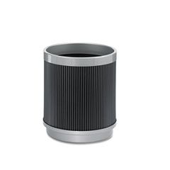 Safco At-Your-Disposal Wastebasket, Round, Polyethylene, 5 gal, Black/Chrome SAF9796BL