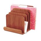 Safco Bamboo Wood Organizer, Five Sections, 8 x 10 x 9, Cherry SAF3643CY