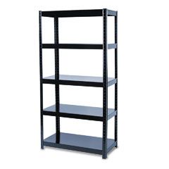 Safco Boltless Steel Shelving, 5 Shelves, 36w x 18d x 72h, Black SAF5245BL