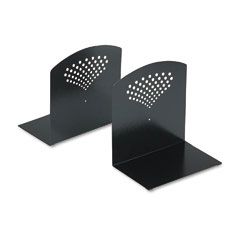 Safco Bookends, Nonskid, 10 x 6 1/2 x 10 1/2, Heavy Gauge Steel, Black SAF3115BL