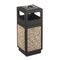 Safco Canmeleon Ash/Trash Receptacle, Square, Aggregate/Polyethylene, 15 gal, Black SAF9470NC