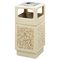 Safco Canmeleon Ash/Trash Receptacle, Square, Aggregate/Polyethylene, 38 gal, Tan SAF9473TN