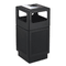 Safco Canmeleon Ash/Trash Receptacle, Square, Polyethylene, 38 gal, Textured Black SAF9477BL