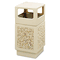 Safco Canmeleon Side-Open Receptacle, Square, Aggregate/Polyethylene, 38 gal, Tan SAF9472TN