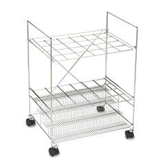 Safco Chrome Wire Roll File, 24 Compartments, 22-1/2w x 14-5/8d x 32-1/4h SAF3089
