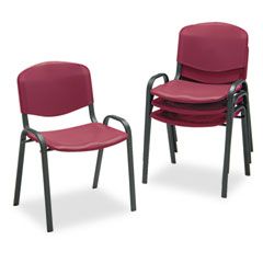Safco Contour Stacking Chairs, Burgundy w/Black Frame, 4/Carton SAF4185BG