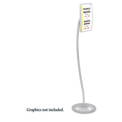 Safco Customizable Rectangular Sign Stand, 15" x 15" x 64", Gray SAF4174GR