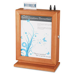 Safco Customizable Wood Suggestion Box, 10 1/2 x 13 x 5 3/4, Cherry SAF4236CY