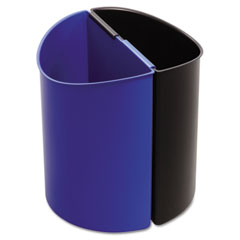 Safco Desk-Side Recycling Receptacle, 14 gal, Black and Blue SAF9928BB