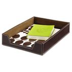 Safco Desk Tray, Single Tier, Leather Look, Letter, Chocolate SAF9391CE