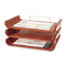 Safco Desk Tray, Three Tiers, Bamboo, Letter, Cherry Finish SAF3641CY