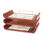 Safco Desk Tray, Three Tiers, Bamboo, Letter, Cherry Finish SAF3641CY