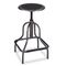 Safco Diesel Backless Industrial Stool, High Base, Black Leather Seat SAF6665