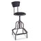 Safco Diesel Industrial Stool w/Back, High Base, Black Leather Seat/Back Pad SAF6664