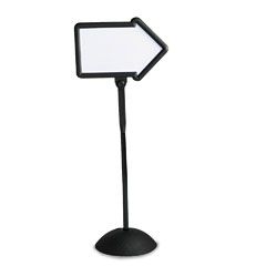 Safco Double-Sided Arrow Sign, Dry Erase Magnetic Steel, 25 1/2 x 60, Black Frame SAF4173BL