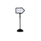 Safco Double-Sided Arrow Sign, Dry Erase Magnetic Steel, 25 1/2 x 60, Black Frame SAF4173BL