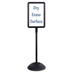 Safco Double Sided Sign, Magnetic/Dry Erase Steel, 14 1/4 x 22 1/4, White, Black Frame SAF4117BL