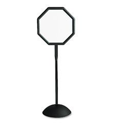 Safco Double Sided Sign, Magnetic/Dry Erase Steel, 19 1/4 x 19 1/4, White, Black Frame SAF4118BL
