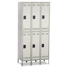 Safco Double Tier, Three-Column Locker, 36w x 18d x 78h, Two-Tone Gray SAF5526GR
