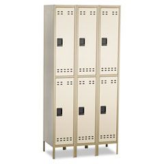 Safco Double Tier, Three-Column Locker, 36w x 18d x 78h, Two-Tone Tan SAF5526TN