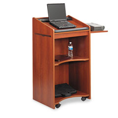 Safco Executive Mobile Lectern, 25-1/4w x 19-3/4d x 46h, Cherry SAF8918CY