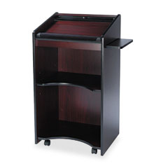 Safco Executive Mobile Lectern, 25-1/4w x 19-3/4d x 46h, Mahogany SAF8918MH