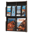 Safco Expose Adj Magazine/Pamphlet 4-Pocket Display, 20w x 2-1/2d x 26-1/4h, Mahogany SAF5704MH
