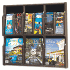 Safco Expose Adj Magazine/Pamphlet 6-Pocket Display, 29-3/4 x 2-1/2 x 26-1/4, Mahogany SAF5703MH