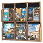 Safco Expose Adj Magazine/Pamphlet 6-Pocket Display, 29-3/4 x 2-1/2 x 26-1/4, Med Oak SAF5703MO