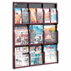 Safco Expose Adj Magazine/Pamphlet 9-Pocket Display, 29-3/4 x 2-1/2 x 38-1/4, Mahogany SAF5702MH