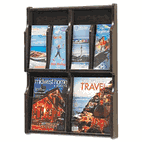 Safco Expose Literature Display, 20-1/4w x 2-1/2d x 26h, Light Oak/Black SAF5710OB