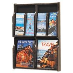 Safco Expose Literature Display, 20-1/4w x 2-1/2d x 26h, Light Oak/Black SAF5710OB