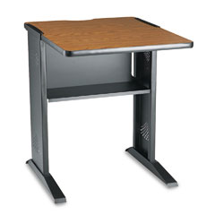 Safco Fax/Printer Stand w/Reversible Top, 1-Shelf, 24w x 28d x 30h, Black/Medium Oak SAF1934