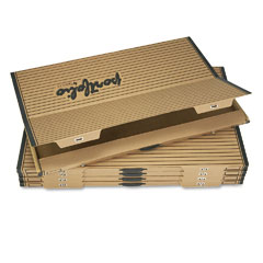Safco Fiberboard Portfolio w/Metal Turnbuckles, 1-1/8" Cap, 42-1/4 x 30-1/4, Sand/BLK SAF3009TS
