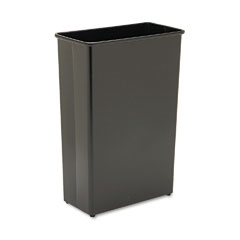 Safco Fire-Safe Wastebasket, Rectangular, Steel, 22 gal, Black SAF9618BL