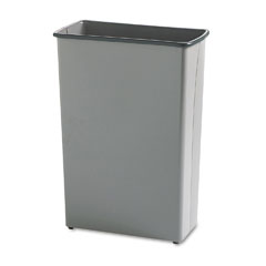 Safco Fire-Safe Wastebasket, Rectangular, Steel, 22 gal, Charcoal SAF9618CH