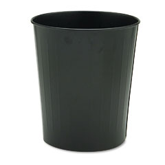 Safco Fire-Safe Wastebasket, Round, Steel, 23 1/2 qt, Black SAF9604BL