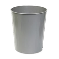Safco Fire-Safe Wastebasket, Round, Steel, 23 1/2 qt, Charcoal SAF9604CH