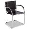Safco Flaunt Series Guest Chair, Black Leather/Chrome SAF3457BL