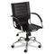 Safco Flaunt Series Mid-Back Manager's Chair, Black Leather/Chrome SAF3456BL