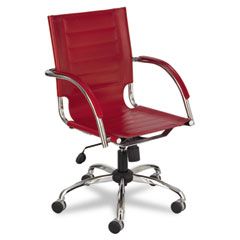 Safco Flaunt Series Mid-Back Manager's Chair, Red Leather/Chrome SAF3456RD