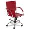 Safco Flaunt Series Mid-Back Manager's Chair, Red Leather/Chrome SAF3456RD