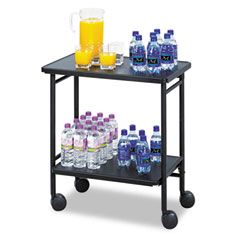 Safco Folding Office/Beverage Cart, 2-Shelf, 26w x 15d x 30h, Black SAF8965BL