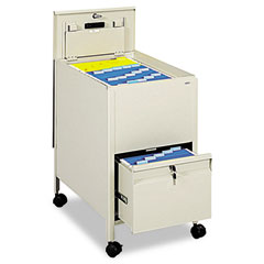 Safco Locking Mobile Tub File With Drawer, Letter Size, 17w x 26d x 28h, Putty SAF5364PT